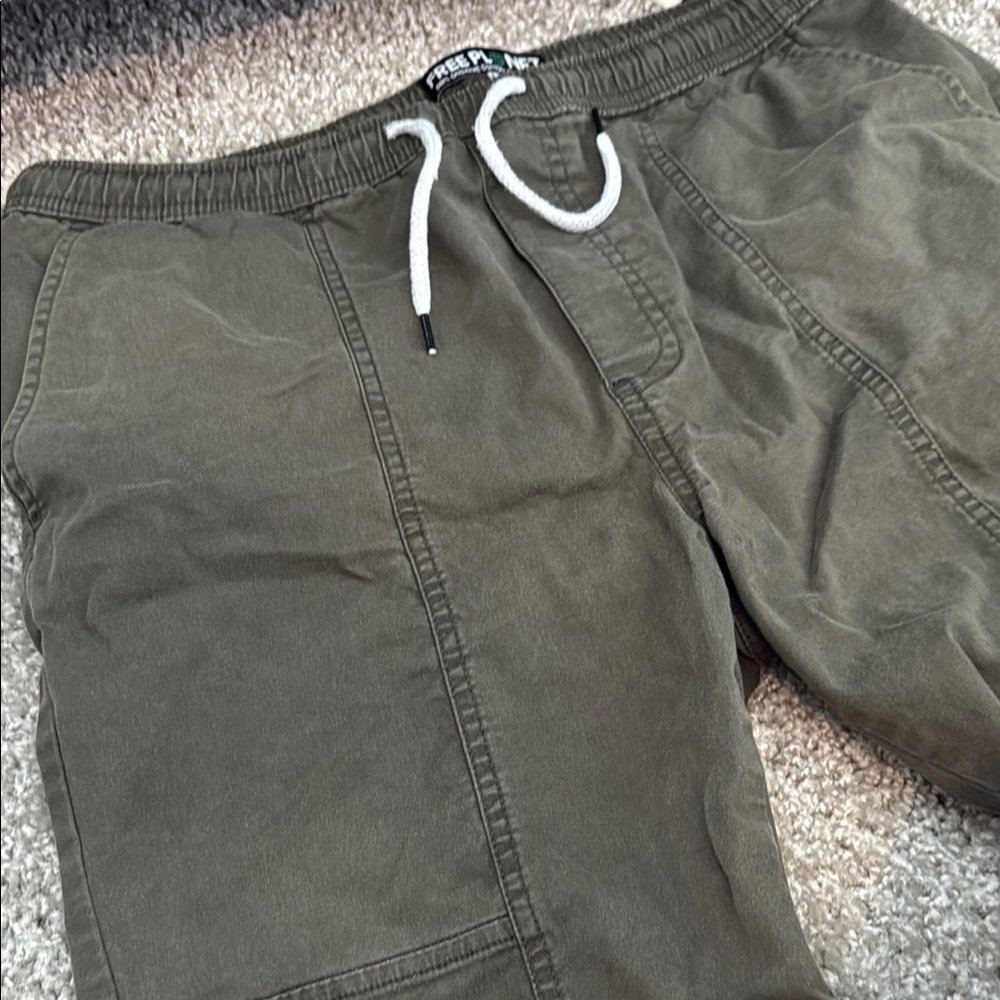 Reef Green Cargo Shorts with Adjustable Waist